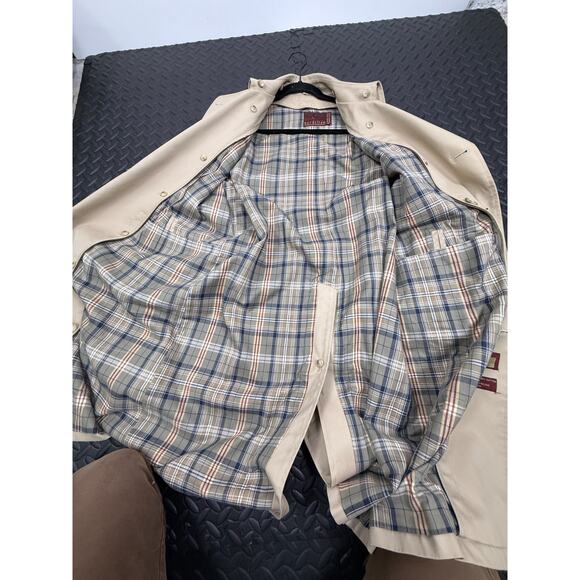 Nordstrom Trench Coat Mens 36S Vintage Hong Kong Travel Workwear Office Travel - Picture 3 of 8